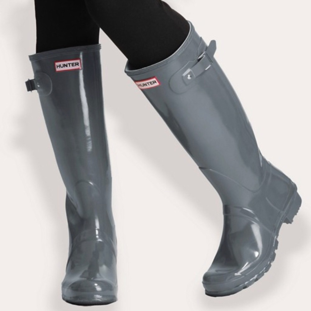 Grey/blueish Hunter Rain Boots US size 7.